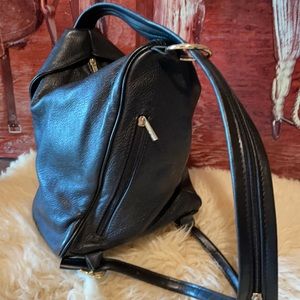 Italian made leather knapsack